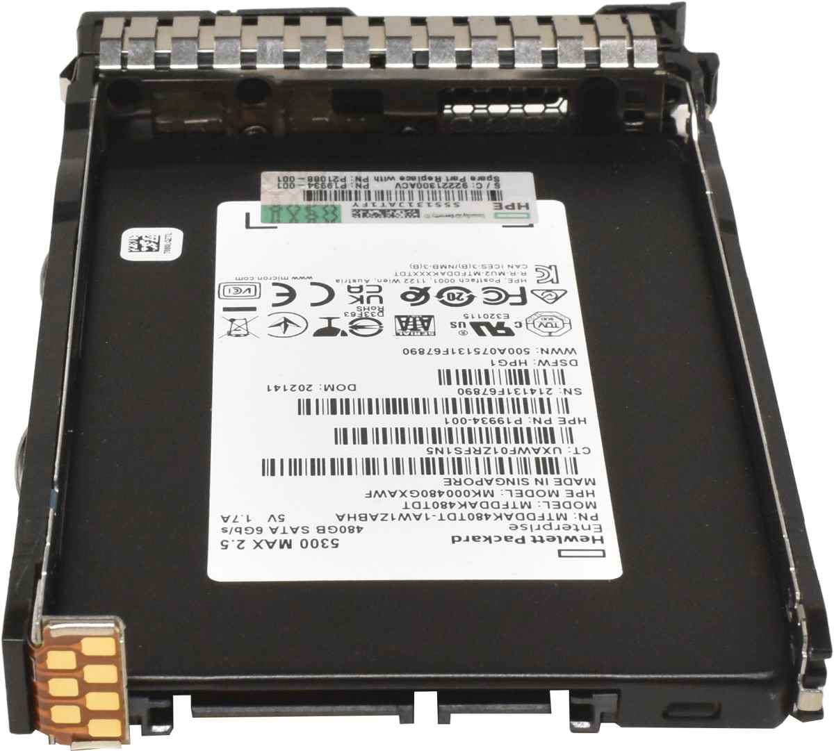 Micron HPE 5300 MAX 2.5" 480GB SATA 6Gb SSD MTFDDAK480GXAWF P21088-001