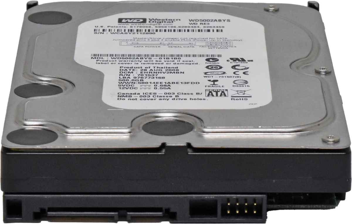 WD 500 GB 3.5" SATA HDD Festplatte WD5002ABYS-01B1B0 7200 rpm