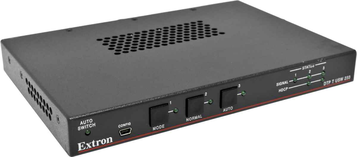Extron DTP T USW 233 3-Input Switcher with Integrated DTP Transmitter and Audio Embedding no PSU Extron DTP T USW 233 3-Input Switcher with Integrated DTP Transmitter and Audio Embedding no PSU
