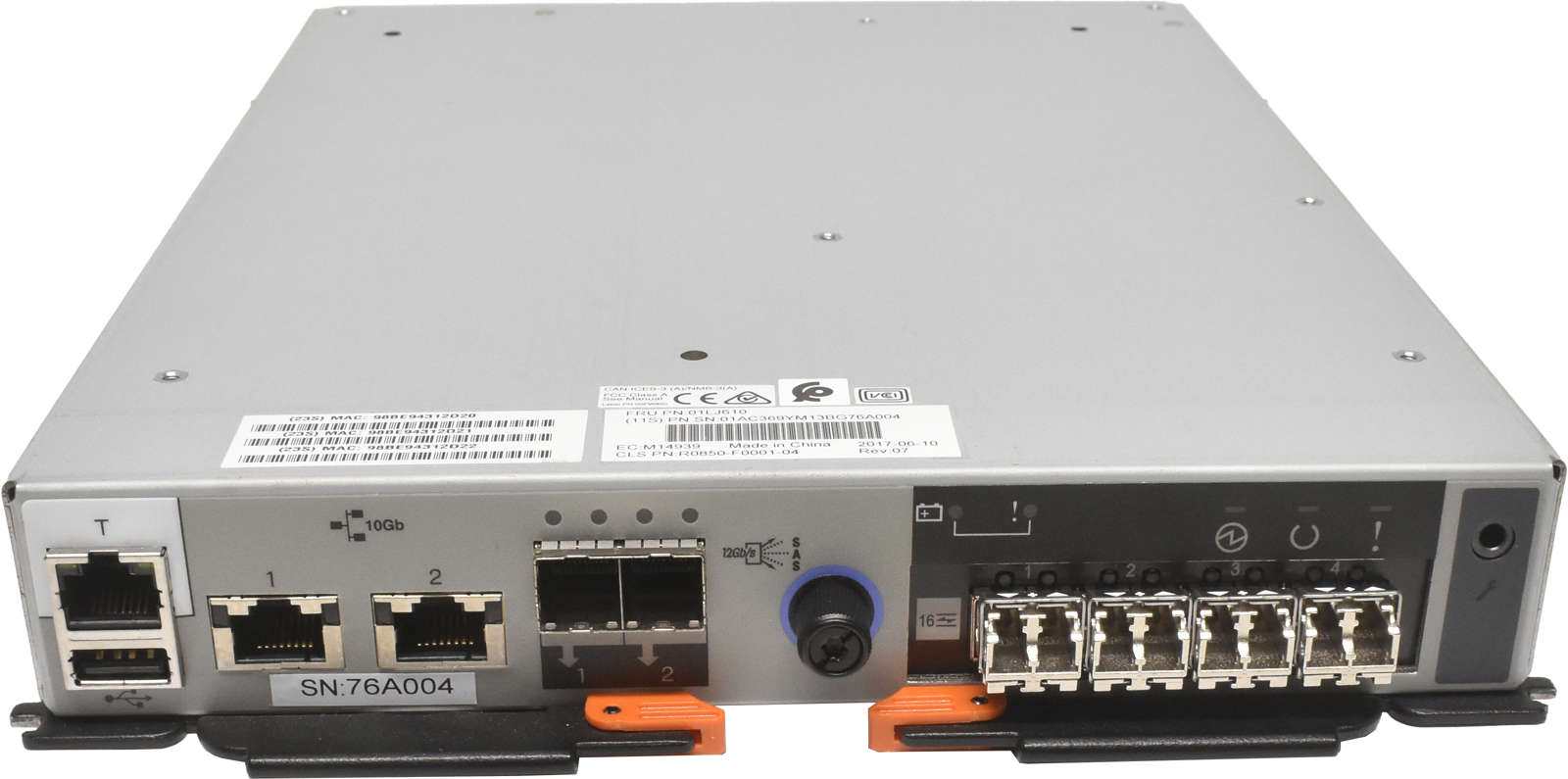 IBM-01LJ610-Controller-Node-Canister-für-Storwize-001.jpg IBM 01LJ610 Controller Node Canister für Storwize V5030 V5030F + 4x 16Gbps GBIC