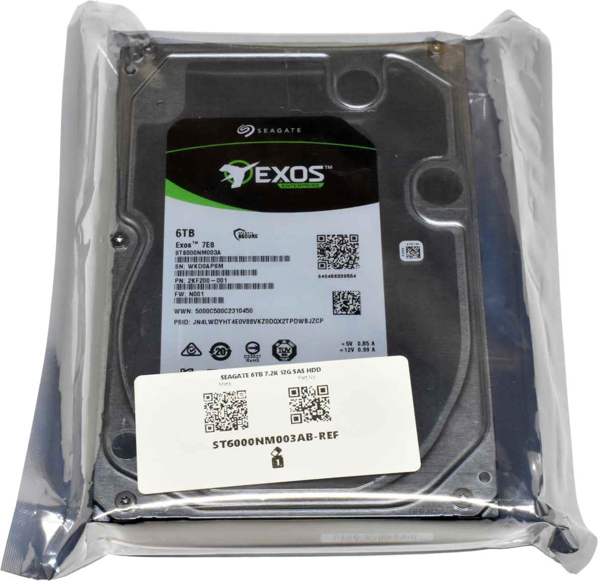 Seagate Exos 7E8 6TB 2KF200-001 ST6000NM003A 3.5" 7.2K 12G SAS HDD Seagate Exos 7E8 6TB 2KF200-001 ST6000NM003A 3.5" 7.2K 12G SAS HDD