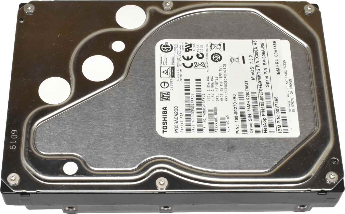 NetApp Toshiba 2TB 3.5" 7.2K 6G SAS HDD Festplatte MG03ACA200 X306A-R5