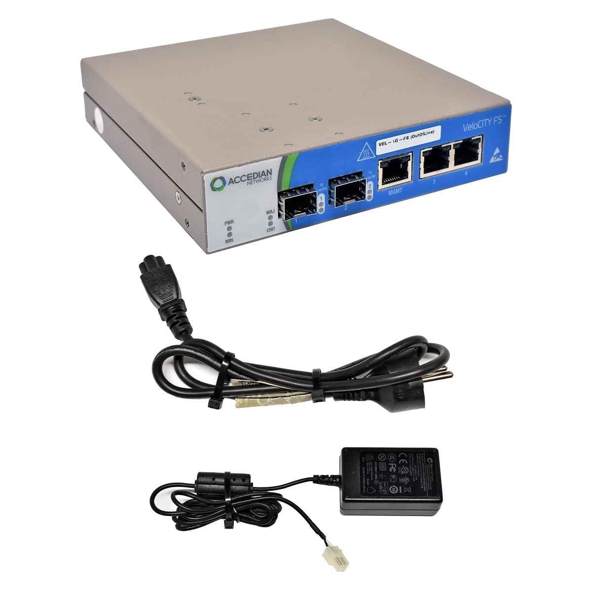 Accedian VeloCITY FS VEL-1G-FS (OUT) 501-018-11 Network measurements device + PSU Accedian VeloCITY FS VEL-1G-FS (OUT) 501-018-11 Network measurements device + PSU