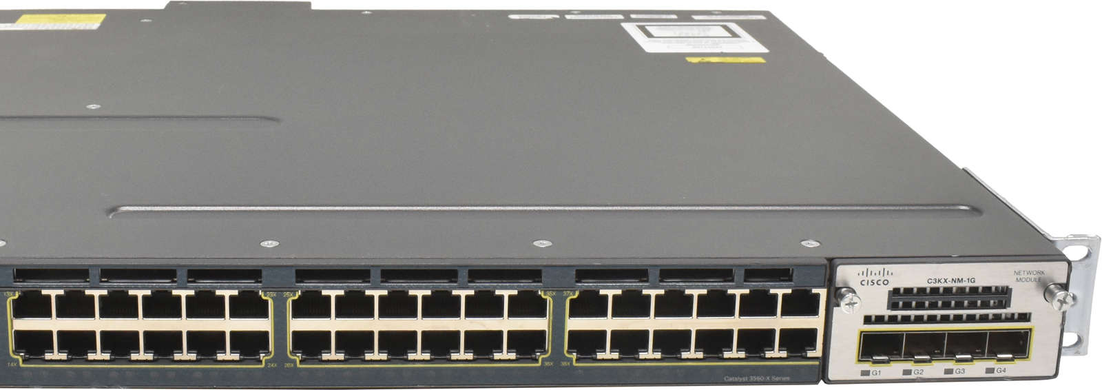 Cisco-WS-C3560X-48T-S-48-Port-RJ-45-GE-Switch-1x-P-005.jpg Cisco WS-C3560X-48T-S 48-Port RJ-45 GE Switch 1x PSU + C3KX-NM-1G Rack Ears