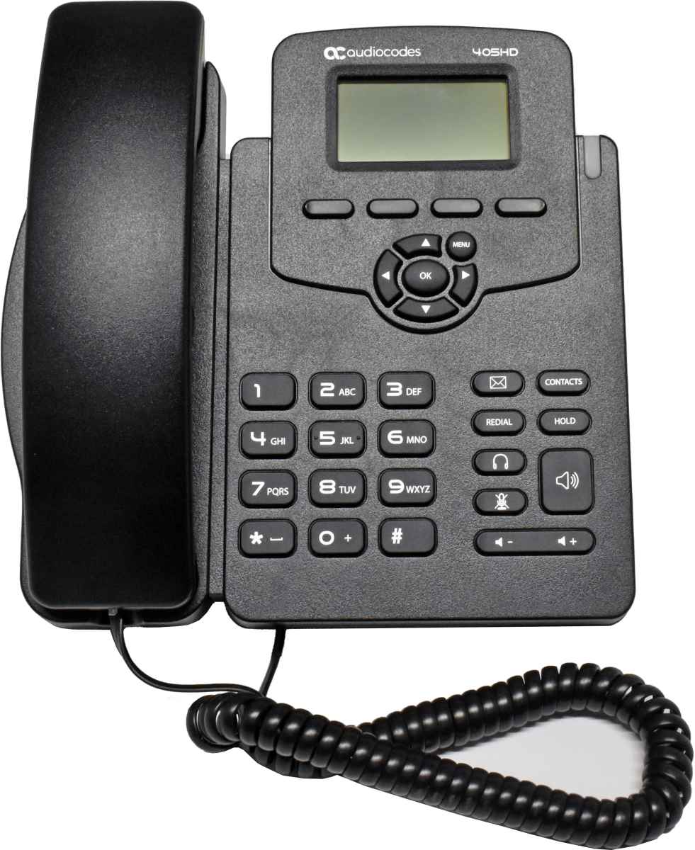 Audiocodes 405HD IP Phone black PoE Systemtelefon GGWV00597 LCD Display +Stand