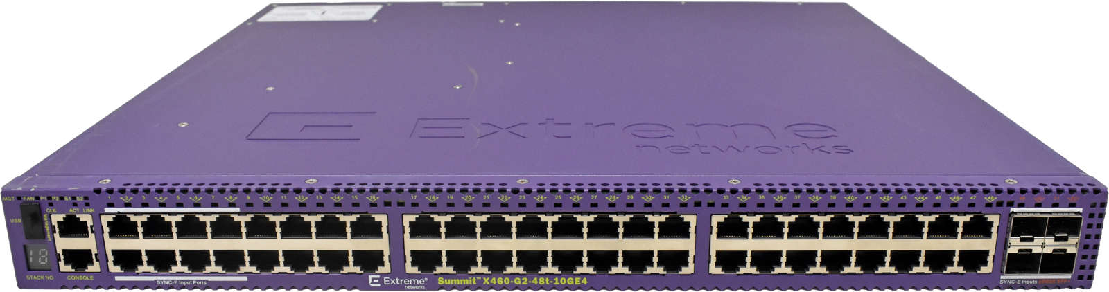 Extreme-Summit-X460-G2-48t-10GE4-Base-16702-48-Por-001.jpg Extreme Summit X460-G2-48t-10GE4-Base 16702 48-Port RJ-45 GE Switch 4x 10G SFP+ 1x PSU
