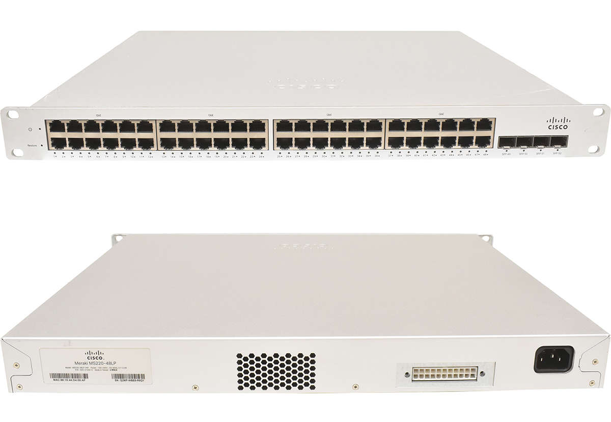 Cisco-Meraki-MS220-48LP-48-Ports-PoE-RJ-45-GE-4-Po-005.jpg Cisco Meraki MS220-48LP 48-Ports PoE RJ-45 GE 4-Ports SFP GE Cloud Managed
