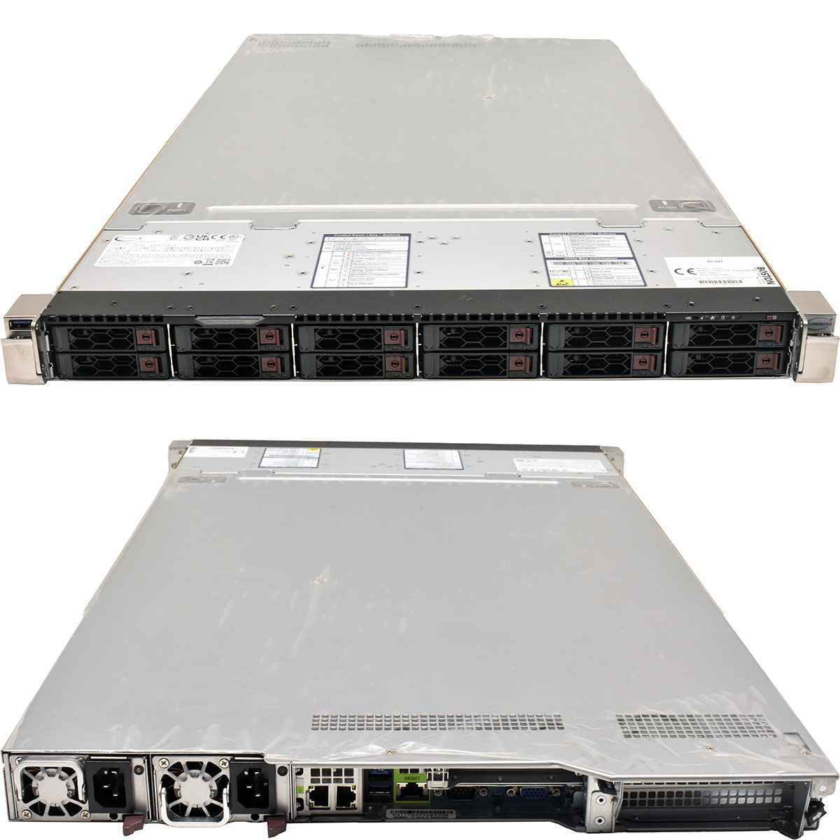 Supermicro CSE-119 1U Rack Server Mainboard X12DPU-6 2x Intel Silver 4314 CPU 256GB RAM 4x 3.2TB NVMe 12 Bay 2.5 Zoll incl. Rails OVP