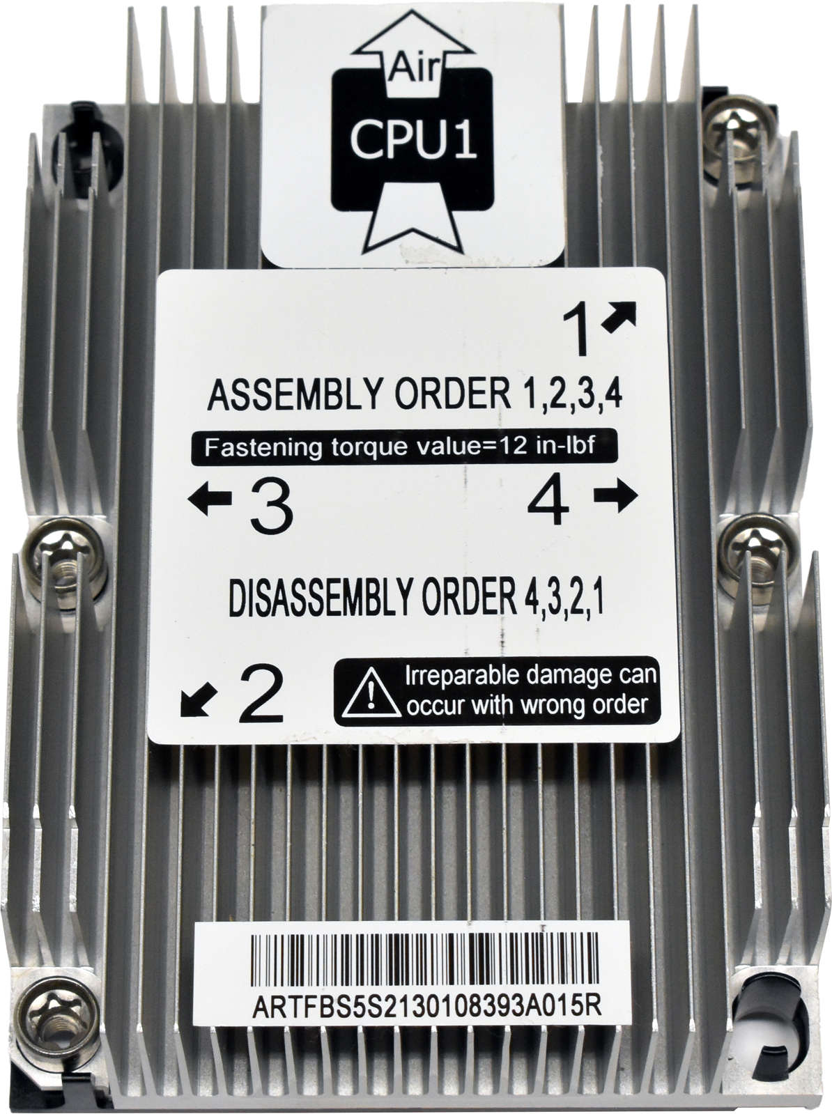 Quanta-CPU1-ARTFBS5S21301-Heatsink-Kühler-for-T42S-003.jpg Quanta CPU1 ARTFBS5S21301 Heatsink / Kühler for T42S-2U Server Node