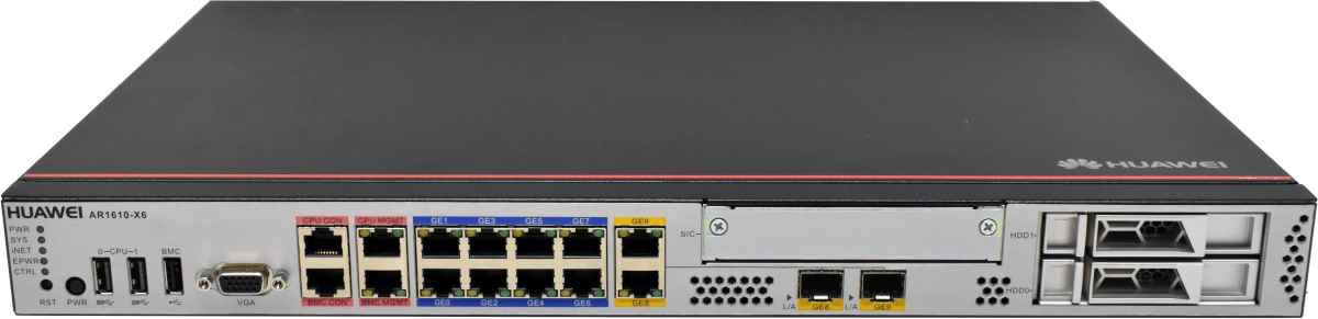 Huawei AR1610-X6 10-Port RJ-45 GE Net Engine Access Router 2x WAN RJ-45/SFP Huawei AR1610-X6 10-Port RJ-45 GE Net Engine Access Router 2x WAN RJ-45/SFP