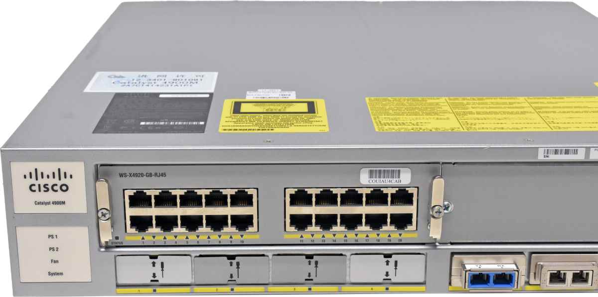 Cisco Catalyst WS-C4900M 68-2911-08 8x 10G X2-Transceiver Ports 1 x WS-X4920-10GE Cisco Catalyst WS-C4900M 68-2911-08 8x 10G X2-Transceiver Ports 1 x WS-X4920-10GE