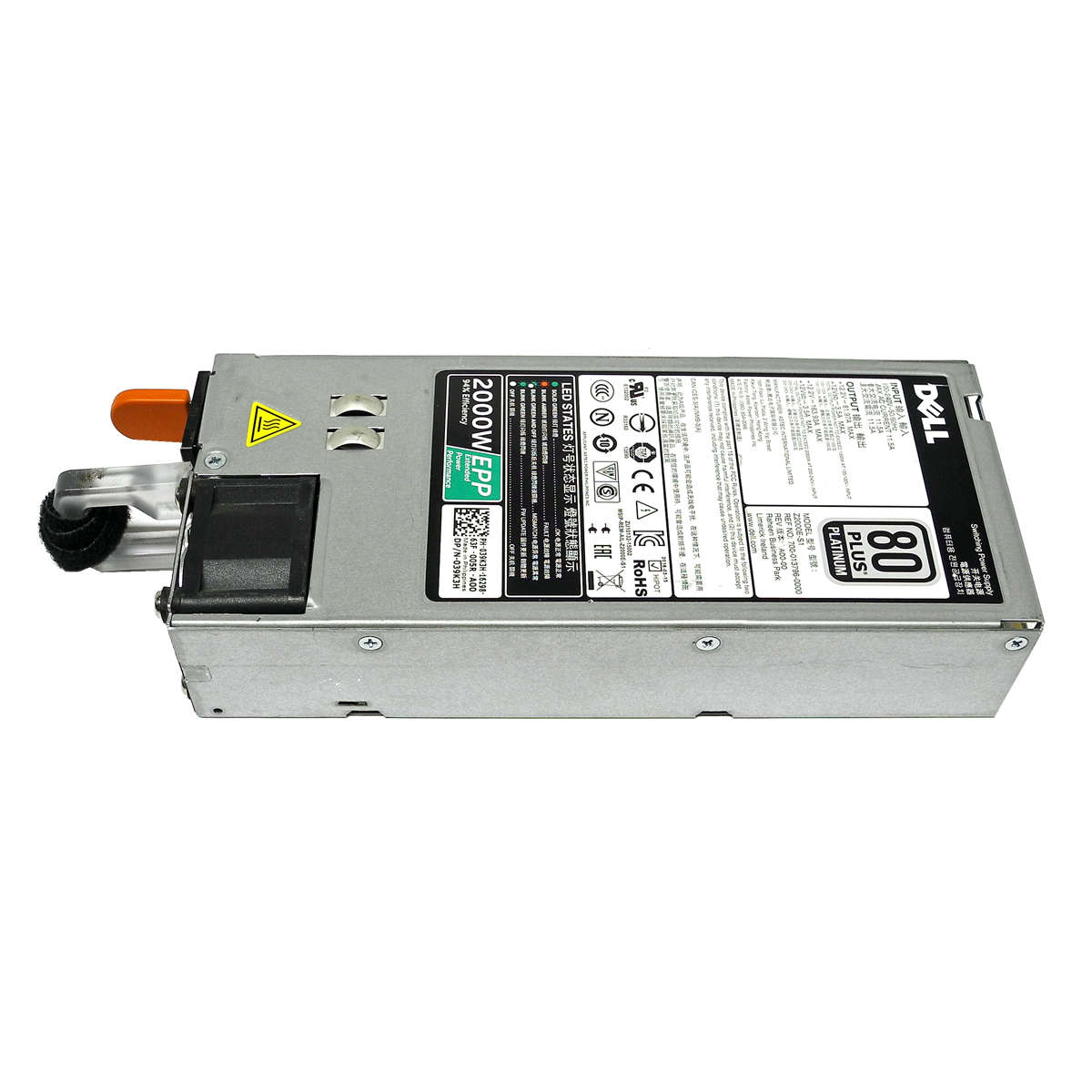 Dell Power Supply/Netzteil D2000E-S0 2000W 80 Plus Platinum für R740 R940 FX2S 0J5WMG
