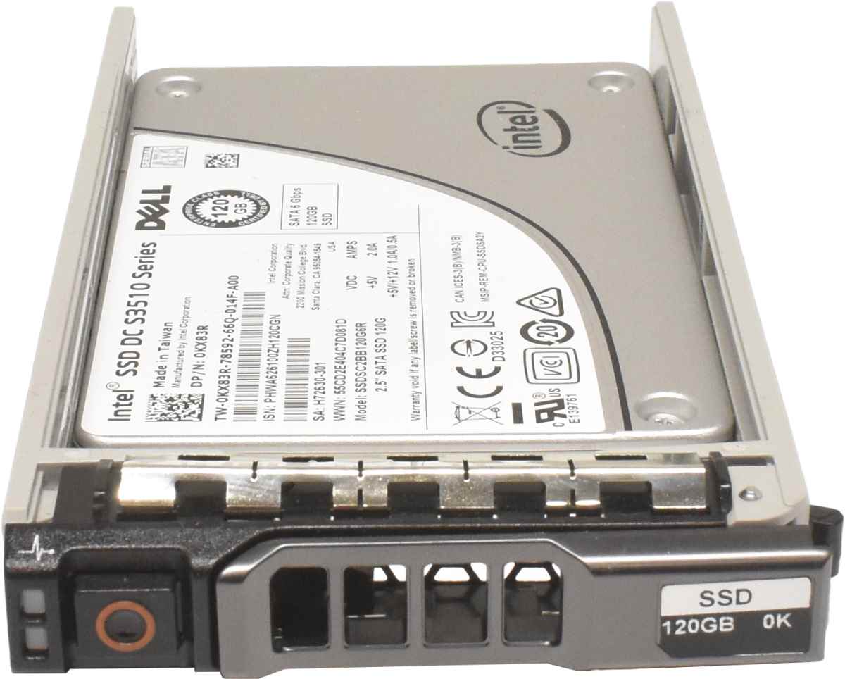 Dell Intel DC S3510 Series 120GB 2.5" 6G SATA SSD SSDSC2BB120G6R 0KX83R + Rahmen Dell Intel DC S3510 Series 120GB 2.5" 6G SATA SSD SSDSC2BB120G6R 0KX83R + Rahmen