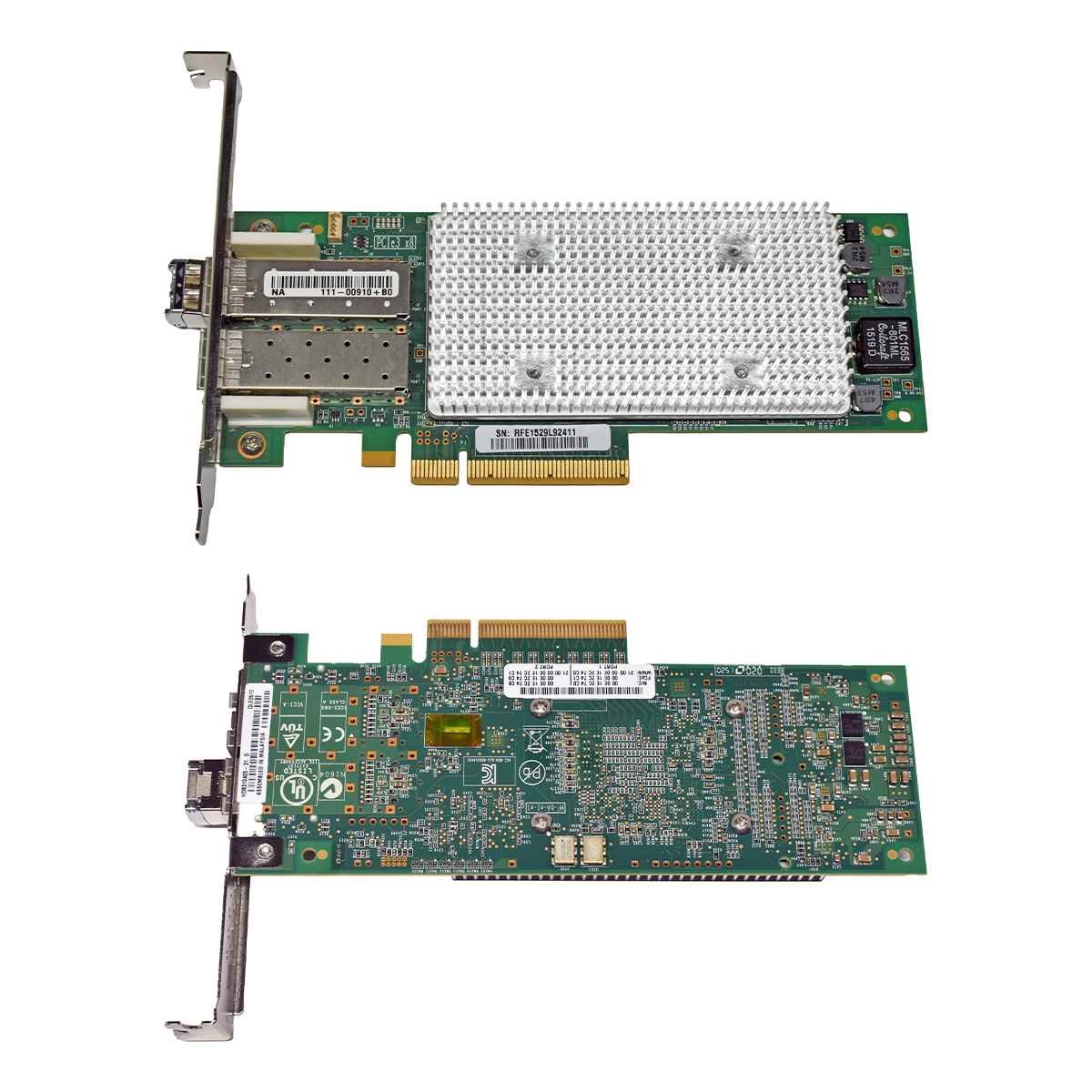 NetApp QLogic QLE2672 111-00910+B0 Dual-Port 16G SFP+ FC Server Adapter PCIe 3.0 x8 FP +Mini GBIC