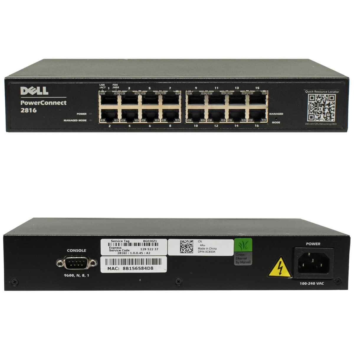Dell PowerConnect 2816 16-Port 10/100/1000 Base-T C776K Dell PowerConnect 2816 16-Port 10/100/1000 Base-T C776K