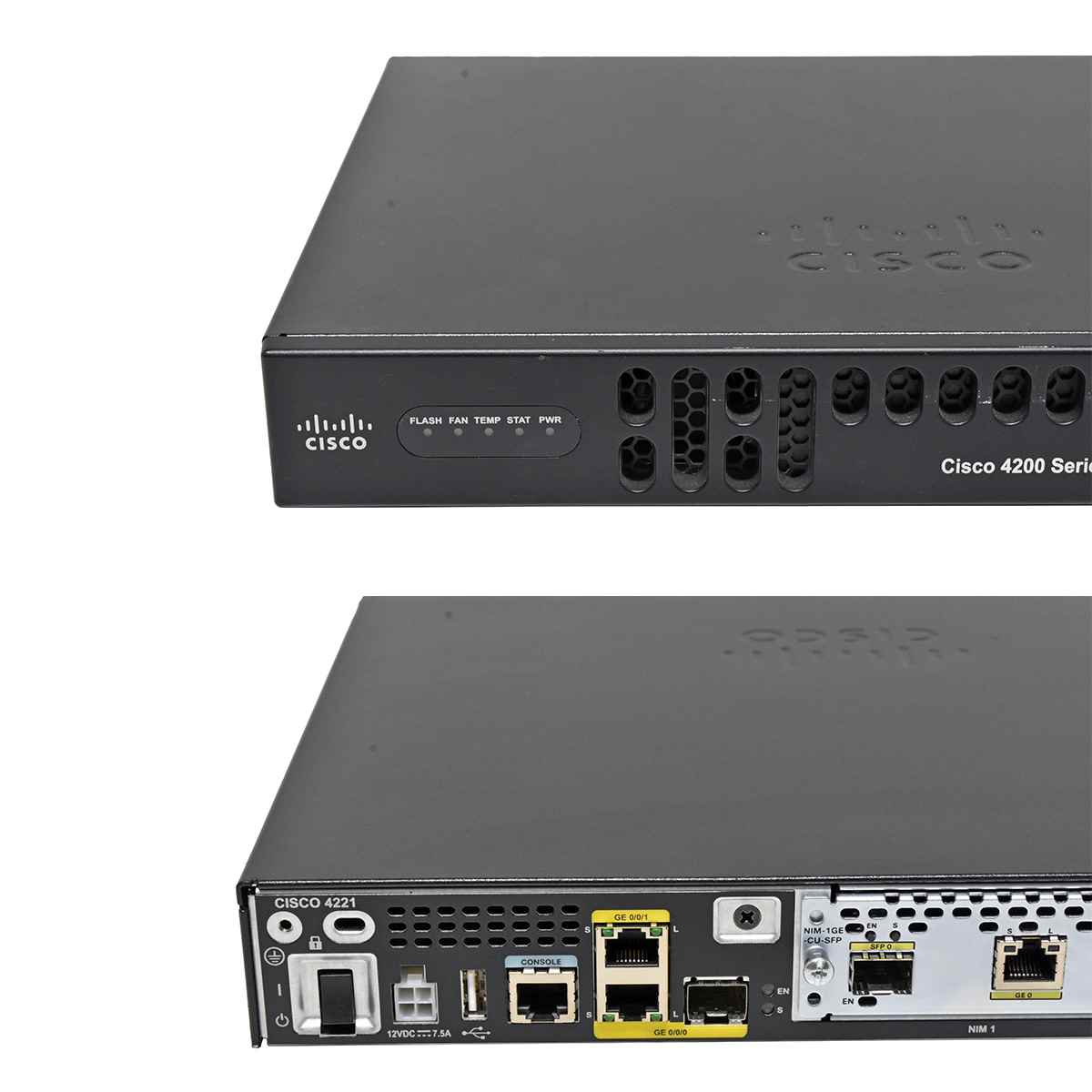Cisco 4200 Series ISR4221/K9 GE Integrated Services Router +WAN NIM-1GE-CU-SFP no AC Adapter Cisco 4200 Series ISR4221/K9 GE Integrated Services Router +WAN NIM-1GE-CU-SFP no AC Adapter