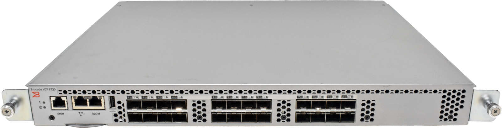 Brocade-VDX-6720-BR-VDX6720-16-R-80-1004567-06-24-001.jpg Brocade VDX 6720 BR-VDX6720-16-R 80-1004567-06 24-Port SFP+ 10G FCoE Switch Rack Ears 24 Ports open