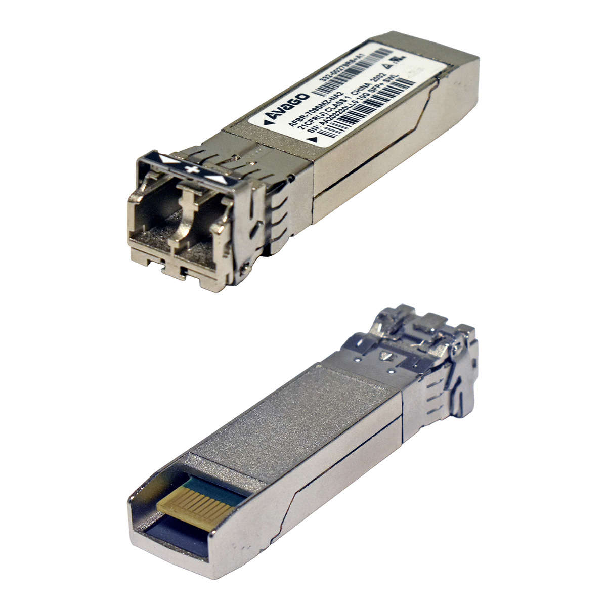 Avago-AFBR-709SMZ-NA2-332-00279R6-A1-10G-SFP-850nm-004.jpg Avago AFBR-709SMZ-NA2 332-00279R6+A1 10G SFP+ 850nm 300m MMF LC Duplex Transceiver Module