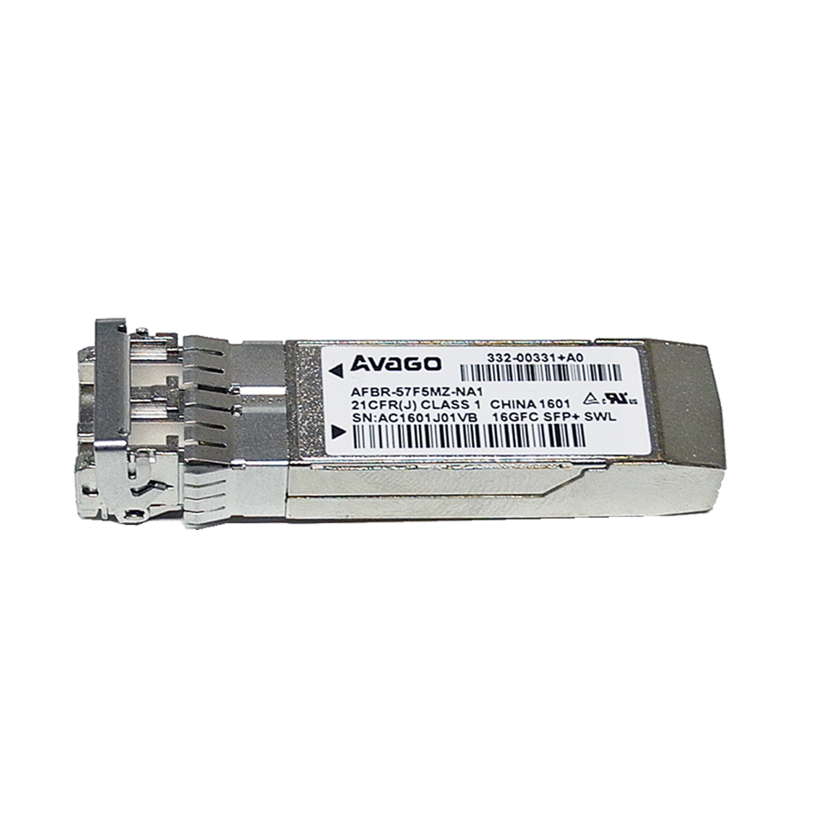 AVAGO AFBR-57F5MZ-NA1 16Gb FC SFP+ SWL 850 nm Transceiver NA P/N 332-00331+A0 AVAGO AFBR-57F5MZ-NA1 16Gb FC SFP+ SWL 850 nm Transceiver NA P/N 332-00331+A0