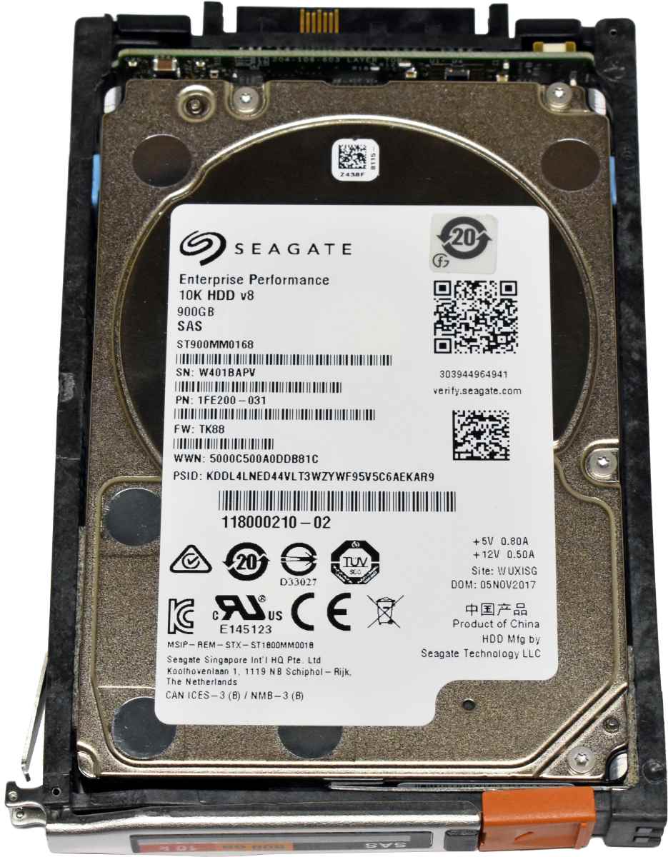 EMC Seagate 900GB 2.5" 10K 6G SAS HDD Festplatte ST900MM0168 118000210-02 VNXe, VNX, Dell EqualLogic