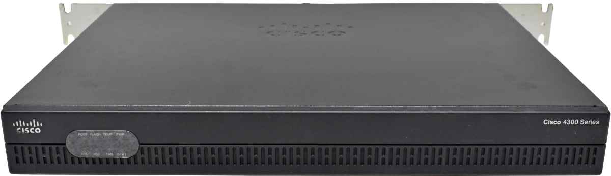 Cisco 4300 Series ISR4321/K9 GE Integrated Services Router +WAN NIM-1GE-CU-SFP no AC Adapter Rack Ears