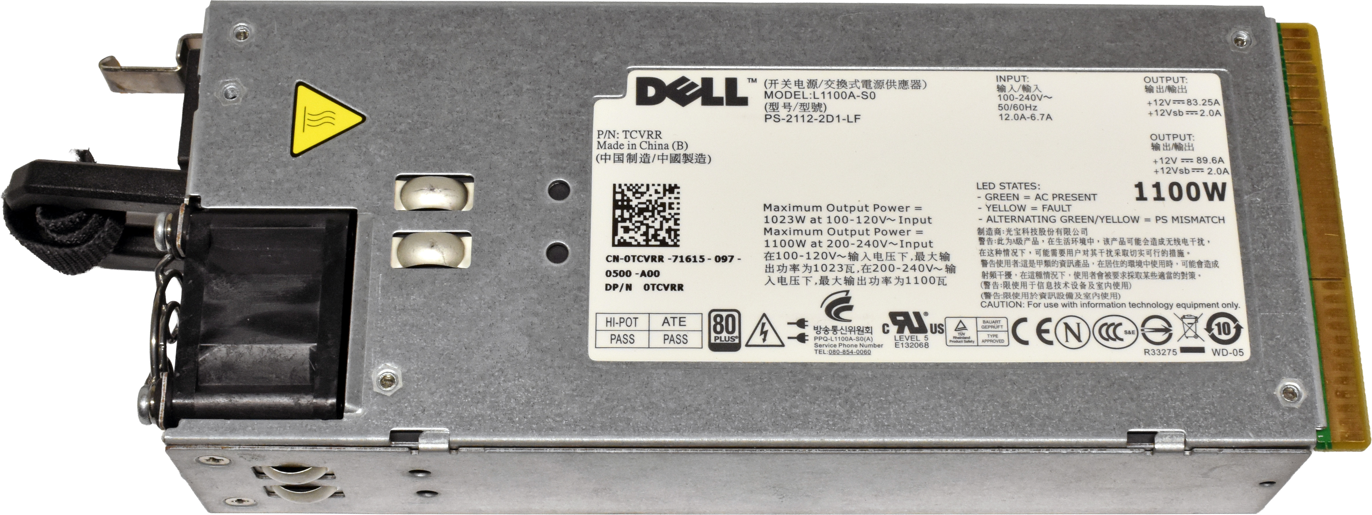DELL Lite-On L1100A-S0 0TCVRR PS-2112-2D1-LF 1100W PSU for PowerEdge