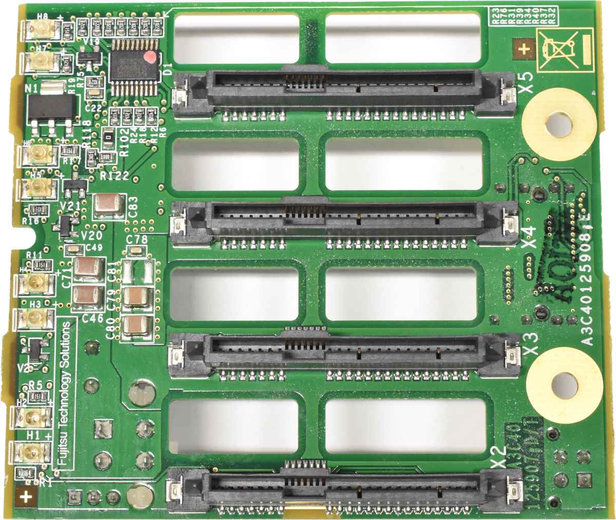 Fujitsu A3C40125908 4 x2.5" SAS Backplane Primergy RX 3000 S7 S8 Fujitsu A3C40125908 4 x2.5" SAS Backplane Primergy RX 3000 S7 S8