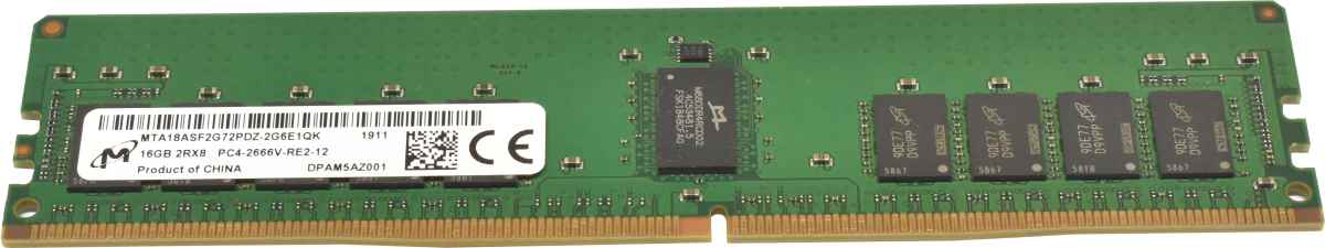 128 GB Micron 8x 16GB 2Rx8 PC4-2666V-RE2-12 Server RAM ECC DDR4 MTA18ASF2G72PDZ-2G6E1