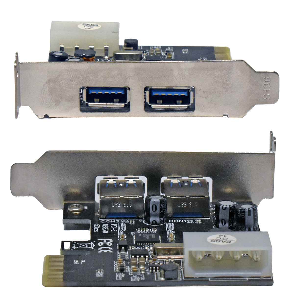 Universal 2-Port PCI-E USB 3.0 Controller Card Low Profile