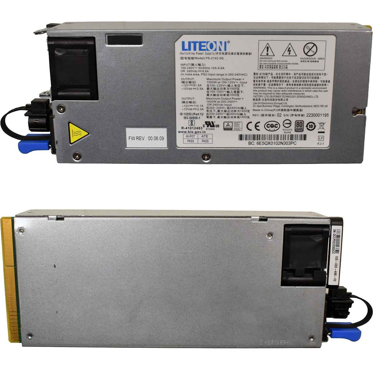 Liteon Power Supply/Netzteil PS-2142-5Q 1400W 80 Plus Platinum für Quanta Liteon Power Supply/Netzteil PS-2142-5Q 1400W 80 Plus Platinum für Quanta