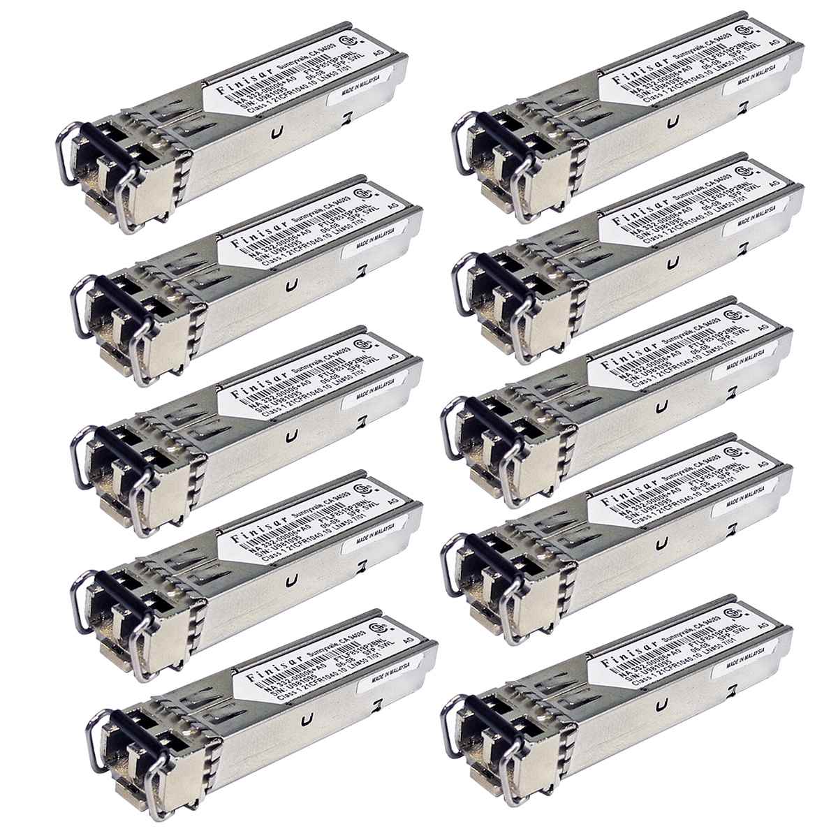10 x Finisar NetApp SFP FC 2Gb SWL Transceivers FTLF8519P2BNL NA 332-00006+A0 10 x Finisar NetApp SFP FC 2Gb SWL Transceivers FTLF8519P2BNL NA 332-00006+A0