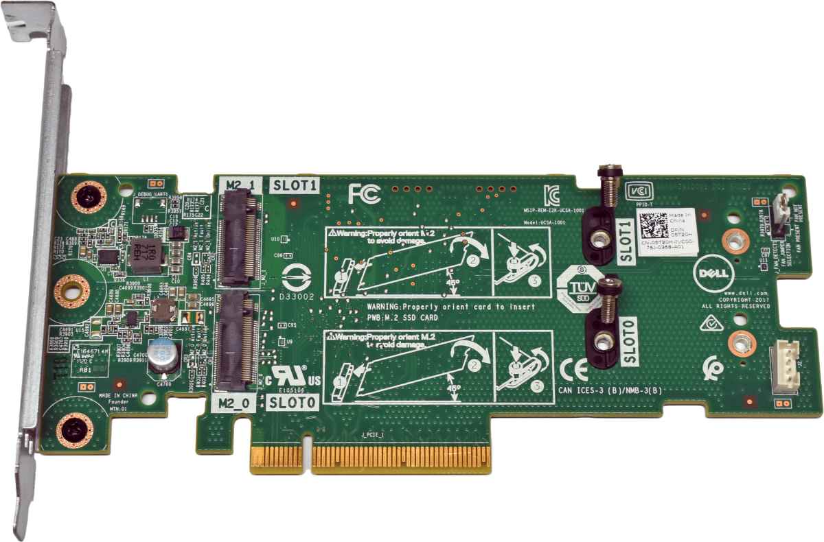 Dell 05T20H BOSS SSD Adapter Card PCI-Express x8 to 2x M.2 2280 SSD Slots FP Dell 05T20H BOSS SSD Adapter Card PCI-Express x8 to 2x M.2 2280 SSD Slots FP