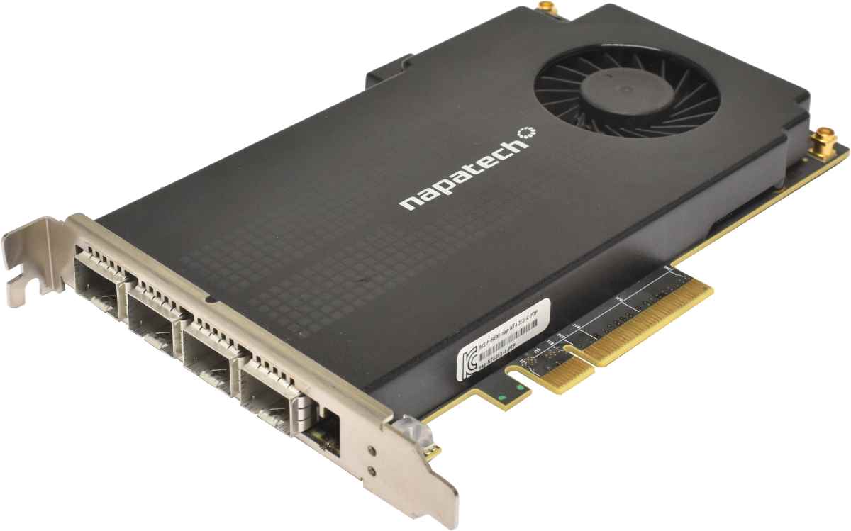 NAPATECH NetScout NT40E3-4-PTP 4-Port 10GbE PCI-Express x8  Capture and Analysis Network Adapter