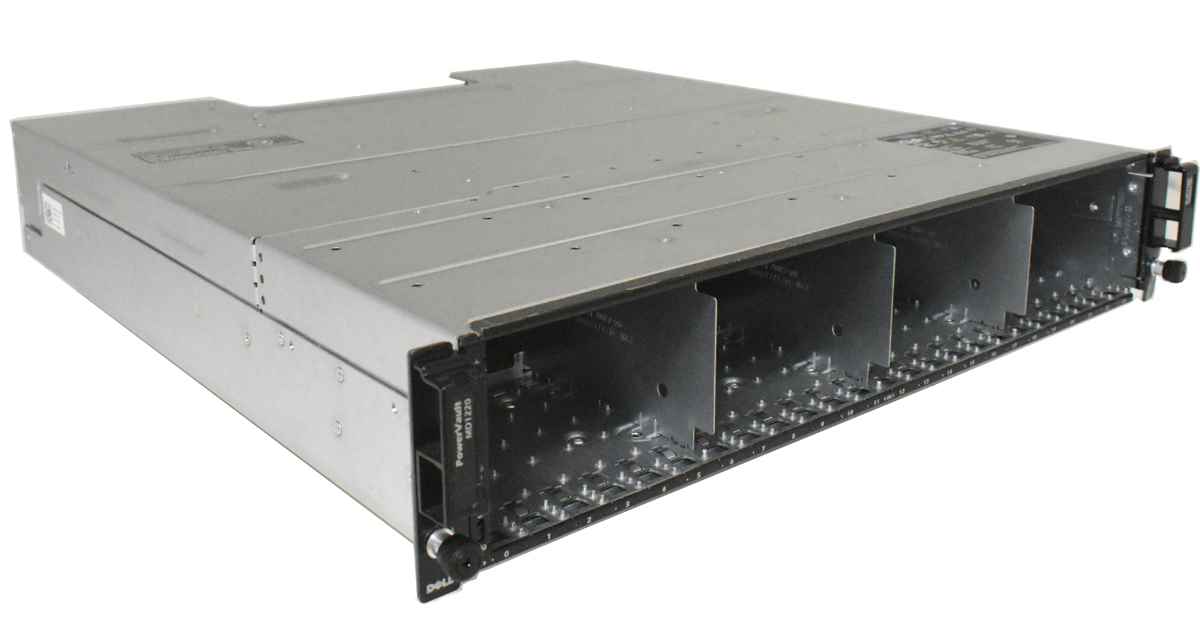 Dell PowerVault MD1220 2U 2x E01M001 SAS 6Gbps 2x 600W PSU 24x Bay 2.5 1x Bezel
