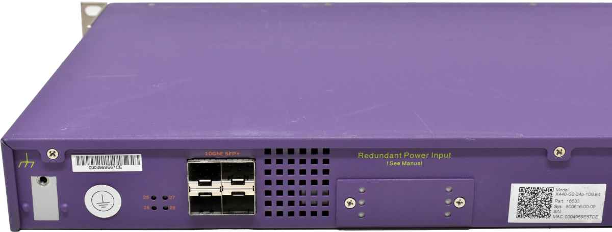 Extreme Summit X440-G2-24p-10GE4 24-Port PoE+ GE Switch 4+4 SFP/SFP+ Rack Ears Extreme Summit X440-G2-24p-10GE4 24-Port PoE+ GE Switch 4+4 SFP/SFP+ Rack Ears