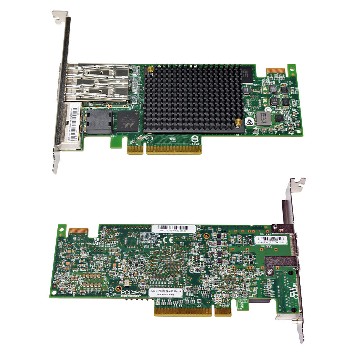 IBM-Emulex-2CC0-00E3505-P006932-43E-4-Port-2x10G-S-006.jpg IBM Emulex 2CC0 00E3505 P006932-43E 4-Port (2x10G SFP+/2x GE RJ-45) PCIe x8 Server Adapter for Power 8