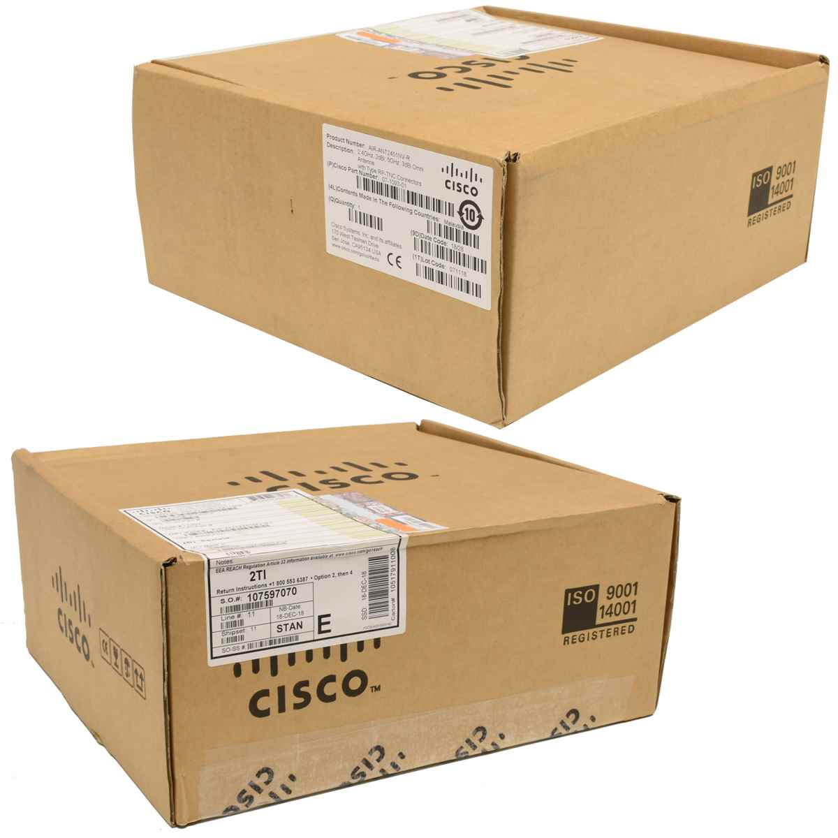 Cisco AIR-ANT2451NV-R 2.4GHz 2dBi 5GHz Omni with Typ RP-TNC Male Antenna NEU NEW