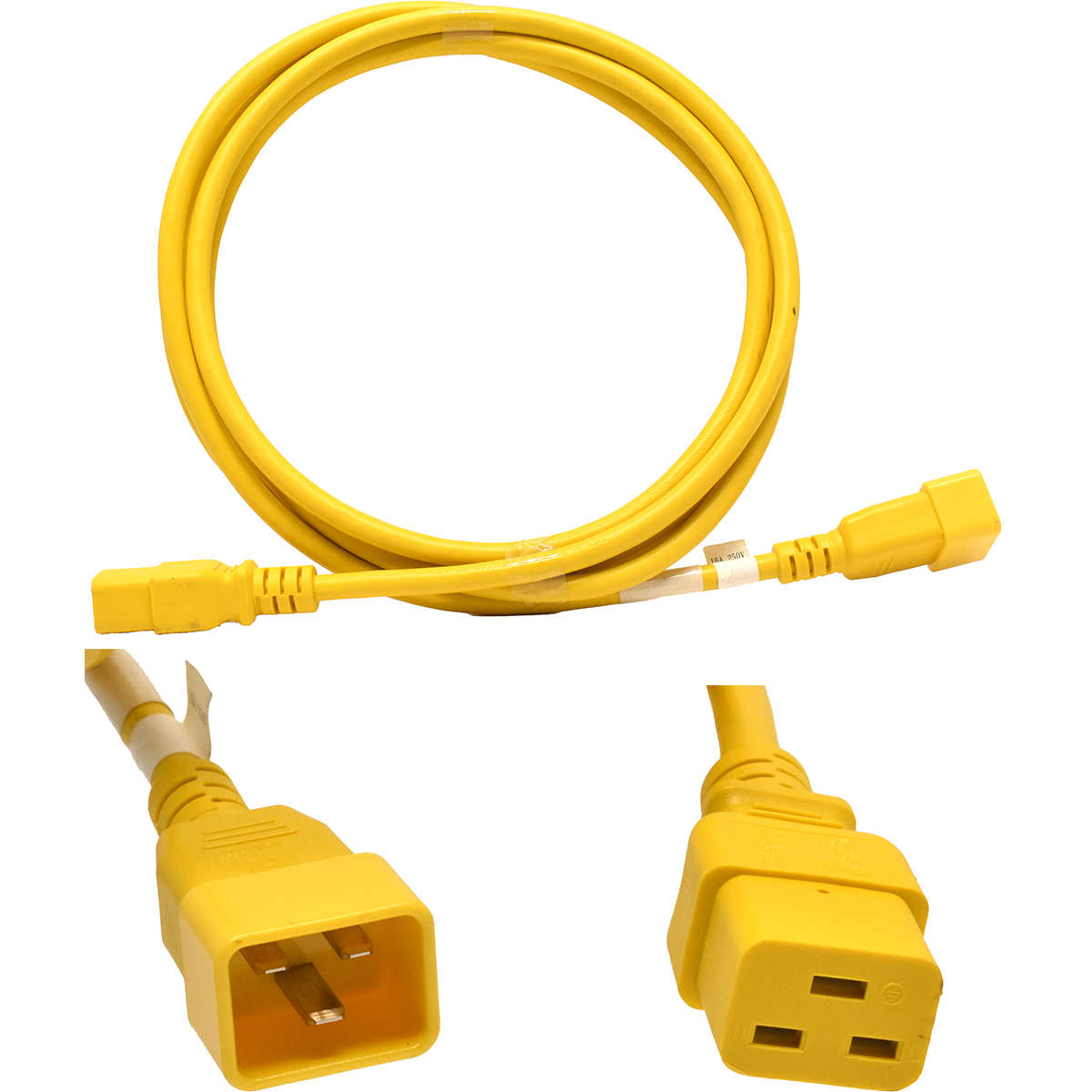 Yung-Netzkabel-C20-C19-Power-Kabel--Gelb-3m-16A-25-001.jpg 100xYung Netzkabel C20 C19 Power Kabel Gelb 3m 16A 250V Verlängerung RPC20C19YL10