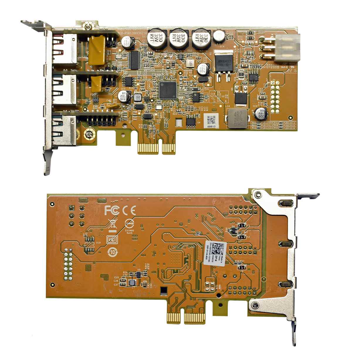 Dell Powered USB PCIe PUB1200XL Card 3x12V PUB1200XLX100 GN530 0GN530 POS PC wie Neu LP