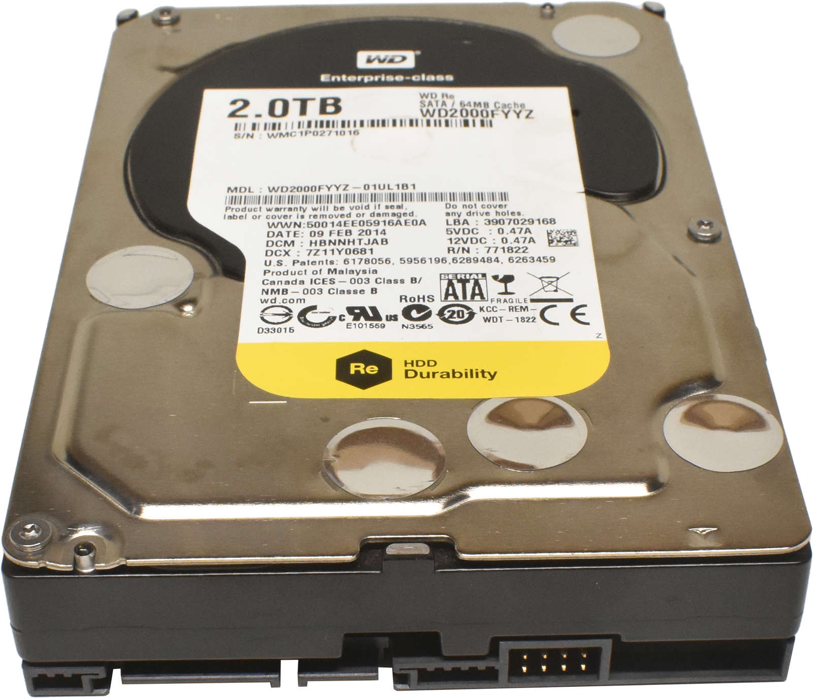Western Digital RE 2TB 3.5" 7.2K 6G SATA HDD WD2000FYYZ-01UL1B1