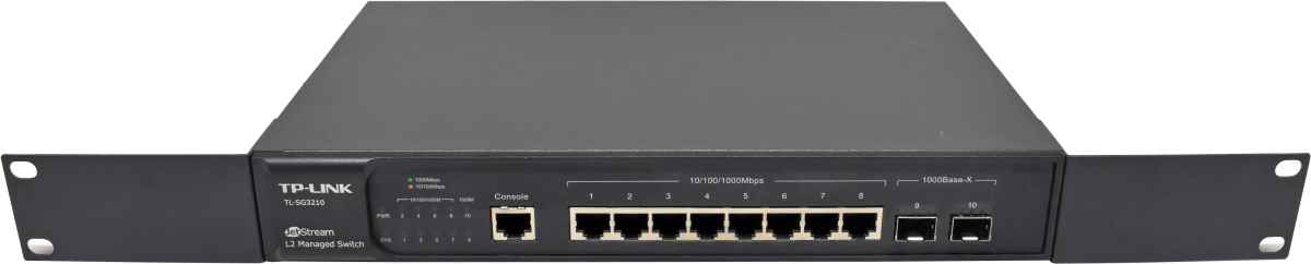 TP-Link TL-SG3210 JetStream 8-Port RJ-45 GE L2 Managed Switch 2x SFP Rack Ears