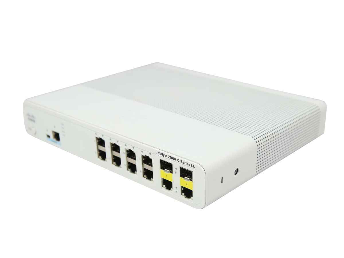 Cisco WS-C2960C-8TC-L 8-Port RJ-45 100Mbps Fast Ethernet Switch 2x RJ-45 2x SFP GE
