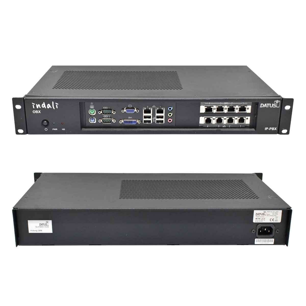 Datus Indali OBX IP-PBX System 1x 4Port TDM410 1x 4Port B410P ohne OS Rack Ears