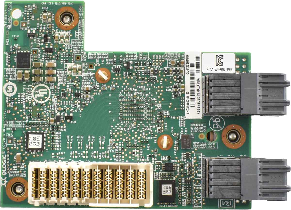 Dell Qlogic QL41232 HMKR Dual-Port Mezzanine Card 25GbE SFP28 0HJ3FX Dell Qlogic QL41232 HMKR Dual-Port Mezzanine Card 25GbE SFP28 0HJ3FX
