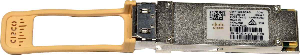 Cisco QSFP-40G-SR4-S 10-3090-02 4 Lanes 850nm MMF MPO-12 Transceiver Module Cisco QSFP-40G-SR4-S 10-3090-02 4 Lanes 850nm MMF MPO-12 Transceiver Module