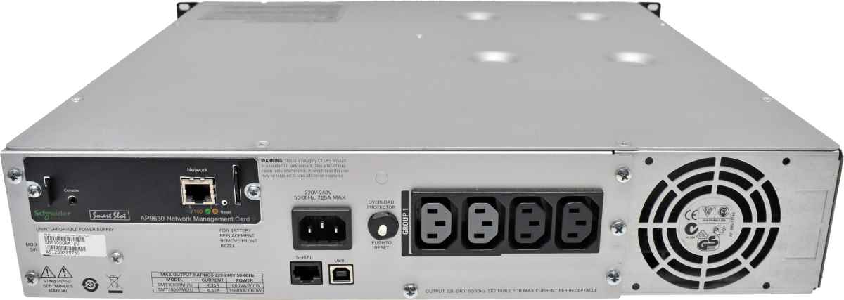 APC Smart UPS SMT1000RMI2U 1000VA 2HE USV + NIC AP9630 no Batteries