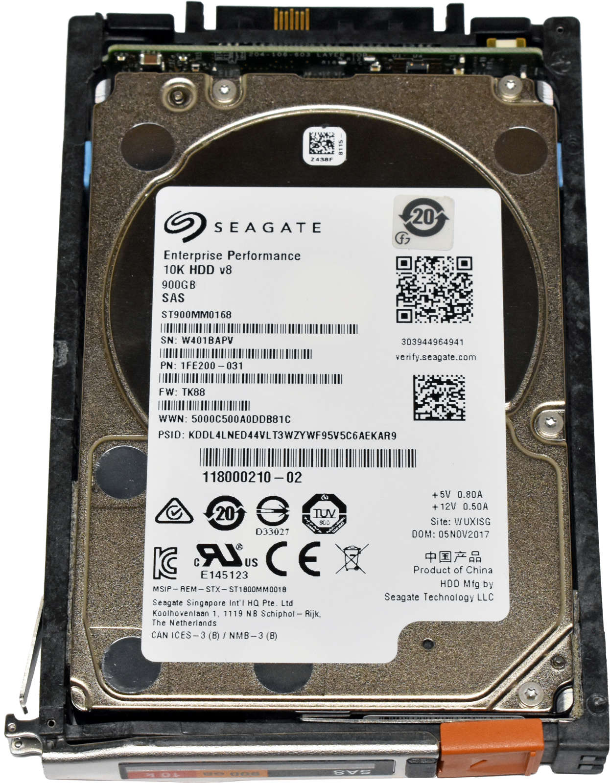 EMC Seagate 118000210-02 ST900MM0168 1FE200-031 900GB 6G 2.5" 10K SAS HDD
