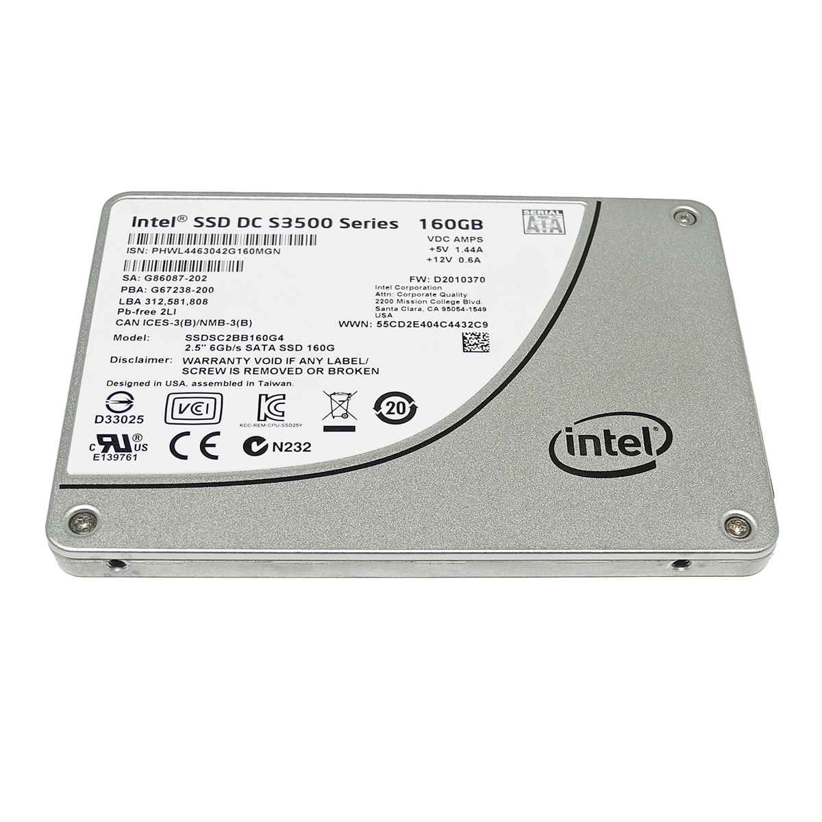 Intel SSD DC S3500 Series 160GB 2.5 Zoll 6Gb SATA SSDSC2BB160G4 Intel SSD DC S3710 Series 400GB 2.5 Zoll 6Gb SATA SSDSC2BA400G4