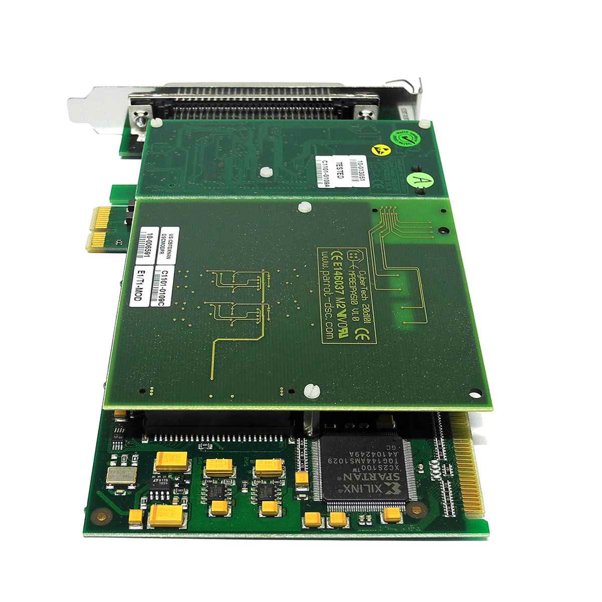 CyberTech Parrot-DSC 20H402 MSPEB10 PCIe x1 Tel. Interface Card + 20d101 Module CyberTech Parrot-DSC 20H402 MSPEB10 PCIe x1 Tel. Interface Card + 20d101 Module
