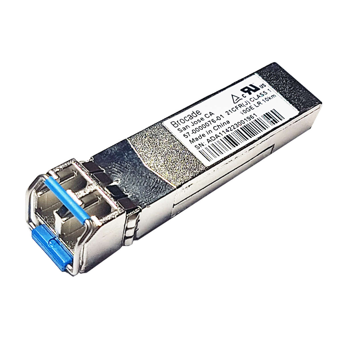 Brocade-57-0000076-01-10Gb-LR-1310nm-10-km-FC-SFP-004.jpg Brocade 57-0000076-01 10Gb LR 1310nm 10 km FC SFP+ Transceiver Module